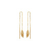 Boucles d'oreilles longues plume plaqué or - Bijouterie La Petite ...