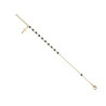 Bracelet chapelet noir, charm croix en plaqué or  - Bijouterie La Petite Française