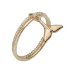 Bague double-rang breloque queue de baleine plaqué or  - Bijouterie La Petite Française