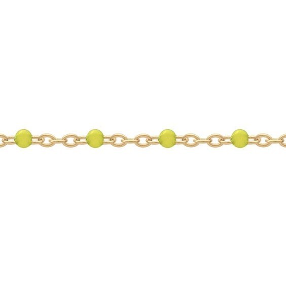 Chaîne de cheville billes jaune plaqué or  - La Petite Française