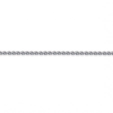Chaîne corde argent rhodié 1.5 mm - 60 cm 