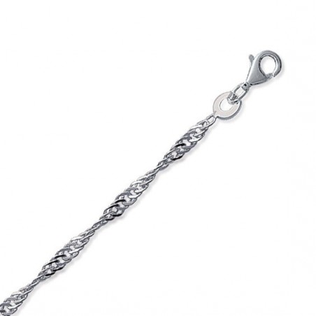 Chaîne Singapour argent 2.25 mm - 70 cm  - Bijouterie La Petite Française