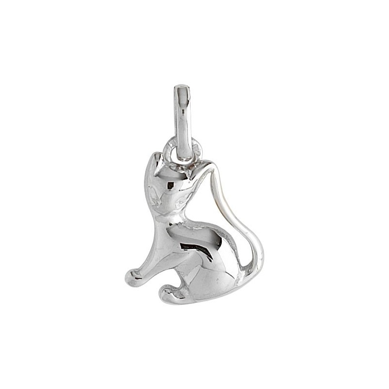 Pendentif chat Or 9 carats gris  - Bijouterie La Petite Française