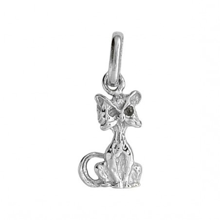 Pendentif chat Or 9 carats gris  - Bijouterie La Petite Française