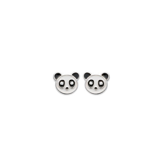 Boucles d'oreilles tête de Panda argent  - La Petite Française