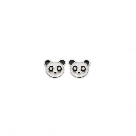 Boucles d'oreilles tête de Panda argent  - Bijouterie La Petite Française