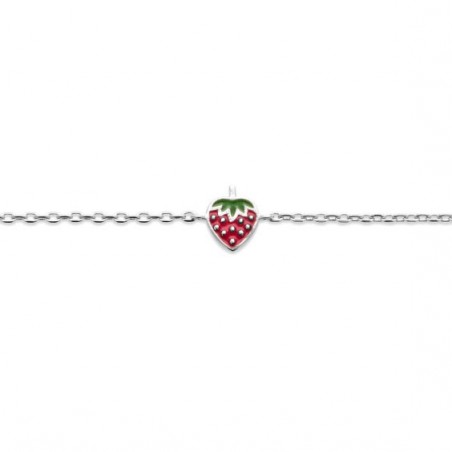 Bracelet fraise argent  - Bijouterie La Petite Française