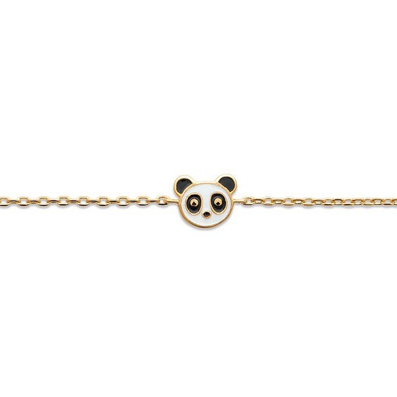 Bracelet tête de Panda plaqué or  - La Petite Française