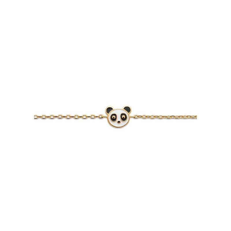 Bracelet tête de Panda plaqué or  - La Petite Française