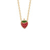 Collier fraise plaqué or  - Bijouterie La Petite Française