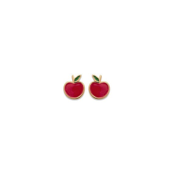 Boucles d'oreilles pomme plaqué or  - La Petite Française