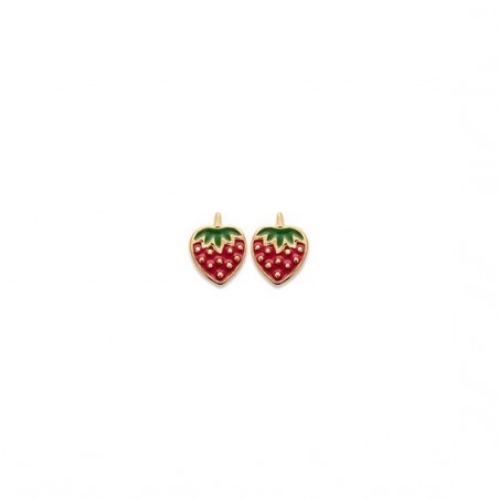 Boucles d'oreilles fraise plaqué or  - Bijouterie La Petite Française