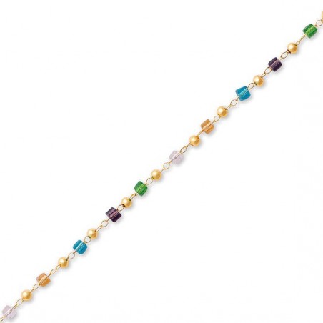 Bracelet cristal multicolores plaqué or  - Bijouterie La Petite Française