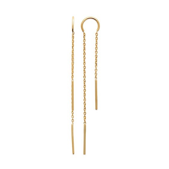 Boucles d'oreilles pendantes chaine plaqué or  - Bijouterie La Petite Française
