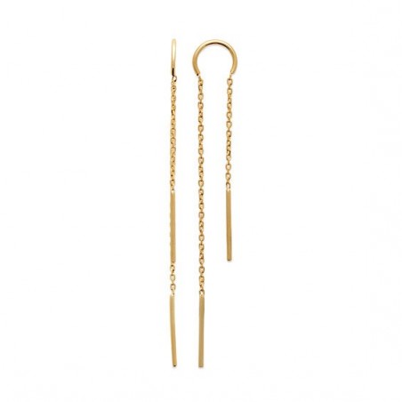 Boucles d'oreilles pendantes chaine plaqué or  - Bijouterie La Petite Française