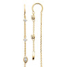Boucles d'oreilles pendantes ziconiums et ovale plaqué or  - Bijouterie La Petite Française