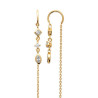 Boucles d'oreilles pendantes losanges et ovale plaqué or  - Bijouterie La Petite Française