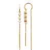 Boucles d'oreilles pendantes 3 zirconiums plaqué or  - Bijouterie La Petite Française