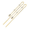Boucles d'oreilles pendantes ziconiums et ovale plaqué or  - Bijouterie La Petite Française