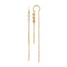 Boucles d'oreilles pendantes 3 zirconiums plaqué or  - Bijouterie La Petite Française