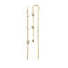 Boucles d'oreilles pendantes ziconiums et ovale plaqué or  - Bijouterie La Petite Française