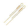 Boucles d'oreilles pendantes 3 zirconiums plaqué or  - Bijouterie La Petite Française