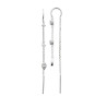 Boucles d'oreilles pendantes ziconiums et ovale argent massif rhodié  - Bijouterie La Petite Française