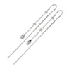 Boucles d'oreilles pendantes ziconiums et ovale argent massif rhodié  - Bijouterie La Petite Française