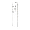 Boucles d'oreilles pendantes losanges et ovale argent massif rhodié  - Bijouterie La Petite Française
