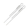 Boucles d'oreilles pendantes 3 zirconiums argent massif rhodié  - Bijouterie La Petite Française