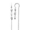 Boucles d'oreilles pendantes losanges et ovale argent massif rhodié  - Bijouterie La Petite Française