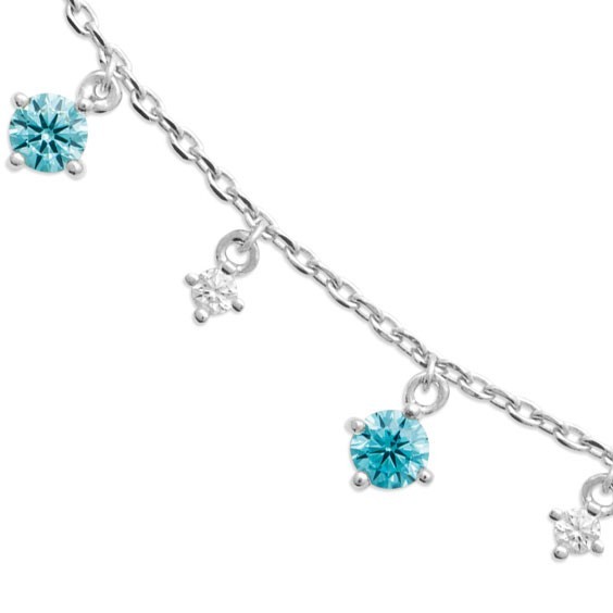 Bracelet Lilibet argent et zirconiums blancs et bleus  - Bijouterie La Petite Française