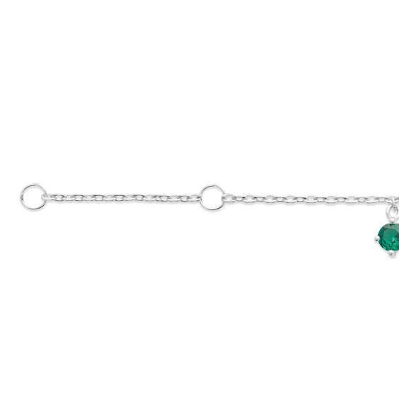 Bracelet Lilibet argent et zirconiums blancs et verts  - Bijouterie La Petite Française