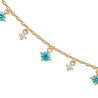Bracelet Lilibet plaqué or et zirconiums blancs et bleus  - Bijouterie La Petite Française
