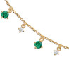Bracelet Lilibet plaqué or et zirconiums blancs et verts  - Bijouterie La Petite Française