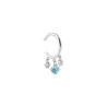 Bague d'oreille Lilibet argent et pampilles zirconium blanc et bleu  - Bijouterie La Petite Française