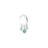 Bague d'oreille Lilibet argent et pampilles zirconium blanc et vert  - Bijouterie La Petite Française