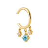 Bague d'oreille Lilibet plaqué or et pampilles zirconium blanc et bleu  - Bijouterie La Petite Française