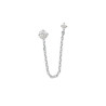 Boucle d'oreille Lilibet chaine argent massif rhodié et zirconiums blancs  - Bijouterie La Petite Française