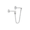 Boucle d'oreille Lilibet chaine argent massif rhodié et zirconiums blancs  - Bijouterie La Petite Française
