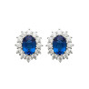 Boucles d'oreilles Lucie ovale argent et zirconiums  - Bijouterie La Petite Française
