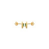 Boucles d'oreilles Justine carré plaqué or et zirconium vert  - Bijouterie La Petite Française