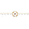 Bracelet Justine carré plaqué or et zirconium blancs  - Bijouterie La Petite Française