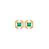 Boucles d'oreilles Justine carré plaqué or et zirconium vert  - Bijouterie La Petite Française