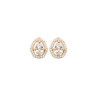 Boucles d'oreilles Alba ovale plaqué or et zirconium blancs  - Bijouterie La Petite Française