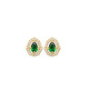 Boucles d'oreilles Alba ovale plaqué or et zirconium vert  - Bijouterie La Petite Française