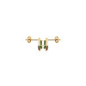 Boucles d'oreilles Alba ovale plaqué or et zirconium vert  - Bijouterie La Petite Française