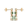 Boucles d'oreilles pendantes Stéphanie plaqué or et zirconiums verts   - Bijouterie La Petite Française