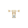 Boucles d'oreilles pendantes Annie plaqué or et zirconiums bleus   - Bijouterie La Petite Française