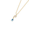 Collier Annie plaqué or et zirconiums bleus   - Bijouterie La Petite Française